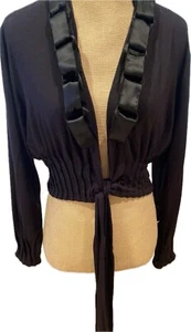 GF FERRE FABULOUS BLACK LADIES TOP WITH UNIQUE DETAILS, VERY STYLISH, s XS - Picture 1 of 15