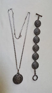 Colgante de Ley 925 y Cadena para el Cuello Marcado Italia - y Pulsera a Juego Marcado China - Imagen 1 de 12