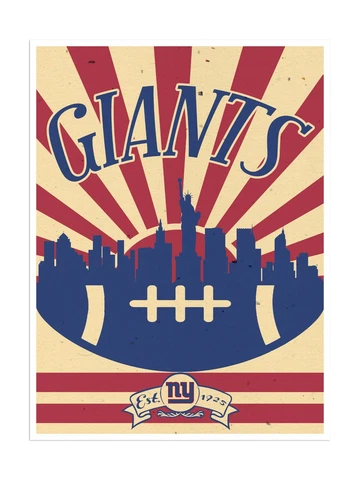 New York Giants Poster Print Sunset Wall Art Man Cave Decor 12x16" Cover