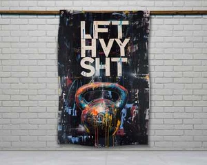 Motivierende Fitnessstudio Flagge - Individuelle Fitness Wanddeko für Home Gym - Bild 1 von 6