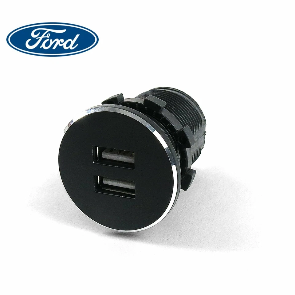 Ford Black 12V Cigarette Lighter Socket  2.1A USB Dual Port Power Outlet Rat Rod - Image 1 of 4