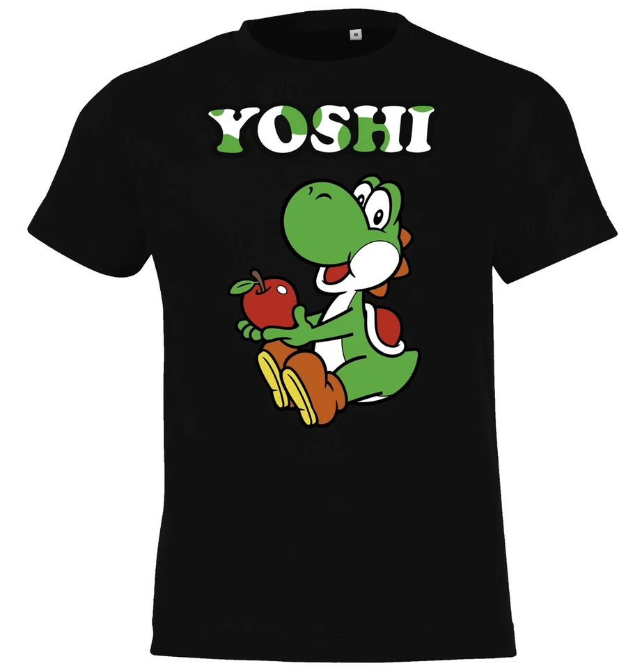 Youth Designz Yoshi Kinder T-Shirt Print Lustig Logo Luigi Nerd Mario Gaming Fun - Bild 1 von 3