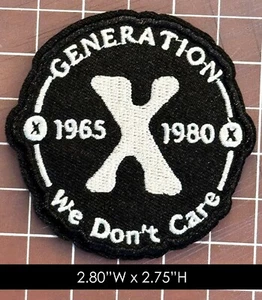 Toppa ricamata su ferro Gen X "Non ci preoccupiamo" - Foto 1 di 3