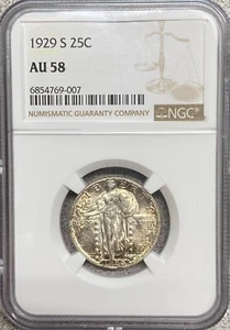 1929-S Standing Liberty Quarter NGC AU58 - Picture 1 of 4