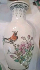 Vaso cinese vintage Zhongguo Jingdezhen Zhi porcellana smaltata dipinta a mano - Foto 1 di 6
