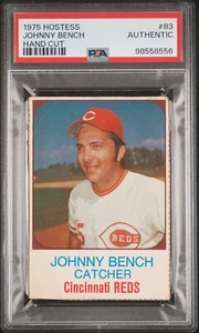 1975 HOSTESS JOHNNY BENCH HAND CUT PSA AUTHENTIC - Picture 1 of 2