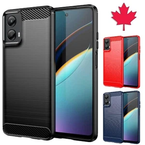 Coque arrière souple antichoc en fibre de carbone pour Motorola Moto G 5G 2024 - Photo 1 sur 10