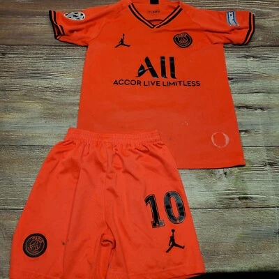 2 Piece Jordan Paris Saint Germain Neymar Youth 24 Medium Pink Soccer Jersey - Photo 1/4