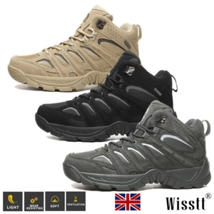 Mens Army Military Work Boots Outdoor Lightweight Tactical Walking Shoes Hiking - Picture 1 of 48