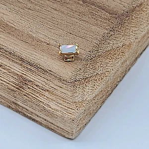 KEEP Collective Iridescent White Moonstone Keepsake Yellow Gold Sliding Charm - Picture 1 of 7