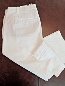 NOS Talbots Perfect Skimmer Crop Pant 12P Womens White NWT - Picture 1 of 13