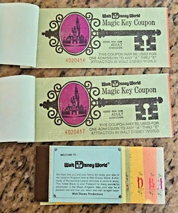 1972 Magic Kingdom Partial Adult Ticket Book E D A B Coupon Disney World - Picture 1 of 3
