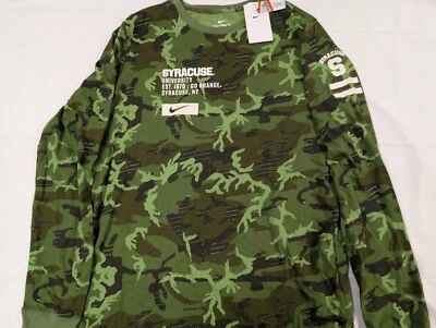 Camisa Syracuse Nike Militar Apreciación Camuflada Verde Manga Larga Para Hombre Talla Grande Foto 1 de 4