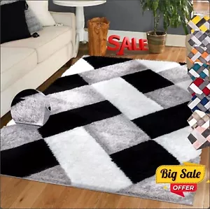 Neu Modern Wohnzimmer Dick Großer Shaggy Bereich Teppich Schlafzimmer Flur Läufer Teppich - Bild 1 von 36