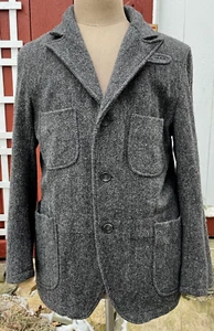 ENGINEERED GARMENTS Versatile Tweed Jacket Gray Herringbone Wool Mens M Women XL - Picture 1 of 7