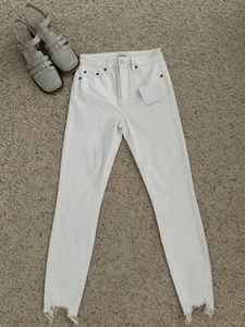 NWT Pistola Women’s White Distressed High Rise Skinny Jeans Size 26 - Picture 1 of 11