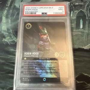 2024 Disney Lorcana Robin Hood Enchanted #221 Graded PSA 9 MINT - Picture 1 of 2