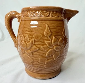 Vintage 1935 Nelson McCOY KERAMIK ORANGIE BRAUNE SEEROSE KRUG mit FISCHGRIFF - Bild 1 von 18