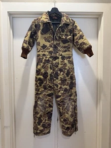 VTG Blue Bill by RedHead Duck Camo Coveralls Youth 8-10 70s Rare - Picture 1 of 5