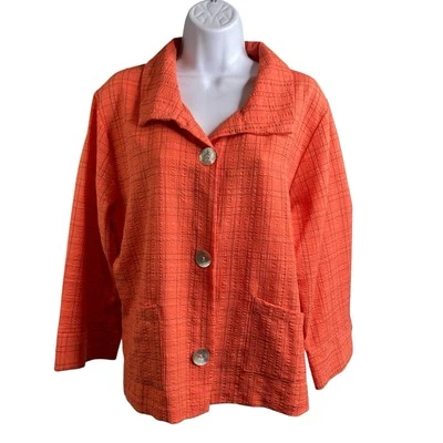 Chaqueta para mujer Habitat naranja texturizada para tareas talla L Lagenlook costera artística boho Foto 1 de 4
