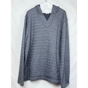 Faherty Men's XL Gray Long Sleeve V-Neck Skater Hiking Y2K Textured Hoodie - Picture 1 of 8