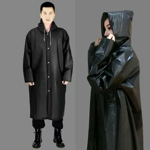 Womens Mens Outdoor Hiking Outerwear Thick Rain Coat Jacket Raincoat Rainwear - Picture 1 of 16
