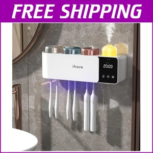 UV Sanitizing Toothbrush Holder with 3 Aromatherapy Cups and Motion Sensor Light - Picture 1 of 11