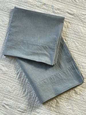 Pair 2 Ralph Lauren black label blue chambray pillowcases king size - Image 1 of 4