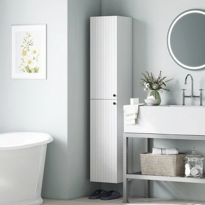 HOMCOM Badezimmerschrank Hoch Badschrank mit 2 Tür, Verstellbare Regale - Bild 1 von 4