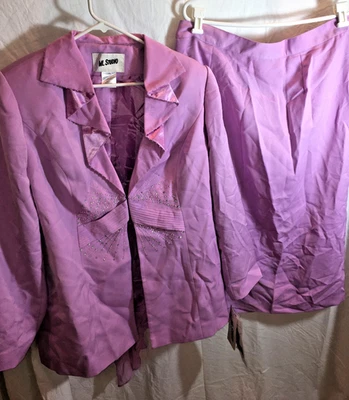 MUJER ORQUÍDEA MADRE DE LA NOVIA 2 PIEZAS CHAQUETA FALDA CONJUNTO TRAJE TALLA 16W 48" Foto 1 de 4