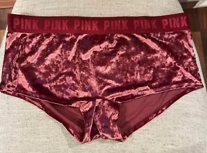 Victoria’s Secret Women’s Size XL Burgundy Velvet Boyshorts - Picture 1 of 3