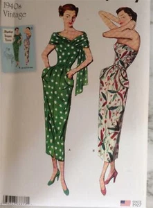 Simplicity 8876 Vintage Retro 1940s Wiggle Halter Dress w Stole Pattern Misses - Picture 1 of 3
