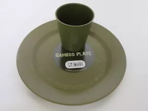 Bambus Teller + Becher Bamboo Plate + Cup Light Camping Geschirr Outdoor Army - Bild 1 von 4