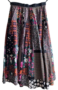 Patchwork Print Mix Blumen Midi Vollkreis Baumwolle Gr. 36 Rock S Bin-N - Bild 1 von 13