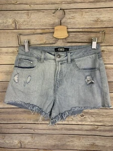 Rewash Gr. 5 27 Jeansshorts ausgefranste Säume distressed Boho Jeans helle Waschung Streifen - Bild 1 von 10