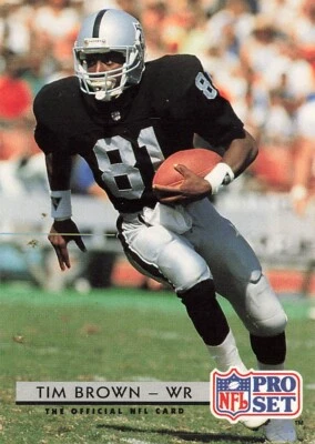 1992 Pro Set #210 Tim Brown Los Angeles Raiders - Image 1 of 2