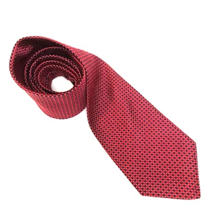 Hart Schaffner Marx Necktie Tie Mens Red Geometric Silk Hand Made in Italy - Picture 1 of 8