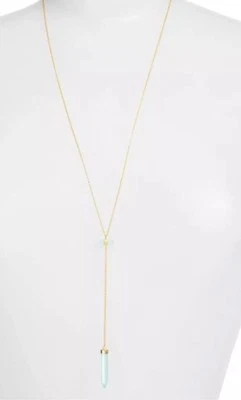 Collar para mujer Argento Vivo dorado azul piedra cruda Y W1121 Foto 1 de 3