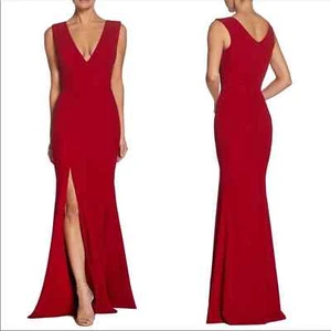 DRESS THE POPULATION Sandra Garnet Red Trumpet Gown party dress NEW - Picture 1 of 12