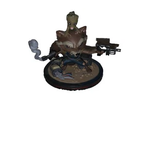 Marvel Rocket Raccoon And Groot Figurine And Crew Socks - Picture 1 of 3