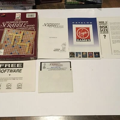 Scrabble Computer Edition Crossword Puzzle Game IBM PC 5 1/4” Floppy disk Virgin - Image 1 of 4