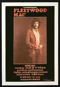 Fleetwood Mac Poster Nice Signed Bob Masse Artist's Edition feat Peter Green COA - Picture 1 of 6