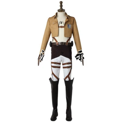 Attack On Titan Eren Yeager Cosplay Costume With Accessories Men Halloween Set - Image 1 of 4