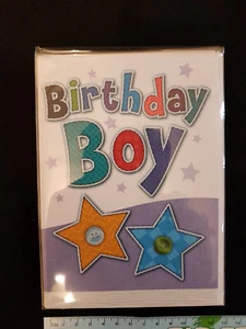 Geburtstagskarte Geburtstag Junge Stern Bild bunt mit Nachricht innen - Bild 1 von 2