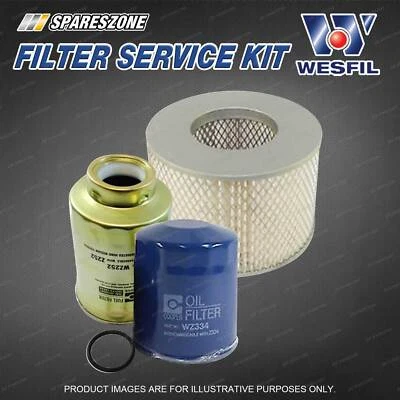 Wesfil Oil Air Fuel Filter Service Kit for Toyota Coaster Bus HZB30 HZB50 Diesel - image 1 of 2