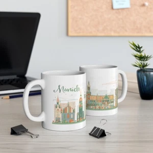 Munich Coffee Mug 11oz City Landmarks Skyline Germany Travel Themed Gift Ceramic - Picture 1 of 11