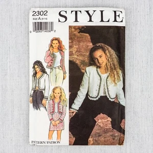 VTG 1990s Style Sewing Pattern 2302 Girls Jacket Skirt Size 9-10-11-12-13-14 UC - Picture 1 of 4