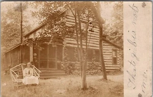 1911 RPPC POSTCARD Girl House Porch Posted Madge Wisconsin JE21 - Picture 1 of 2