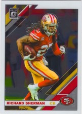 Richard Sherman 2019 Donruss Optic Football Chrome Card #87 San Francisco 49ers