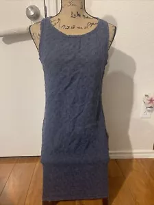 Vestido Lina Tomei Lino Medio Azul Marino Informal Hecho en Italia - Imagen 1 de 10